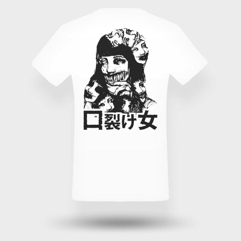 Kuchisake-Onna - White t-shirt (FRONT)